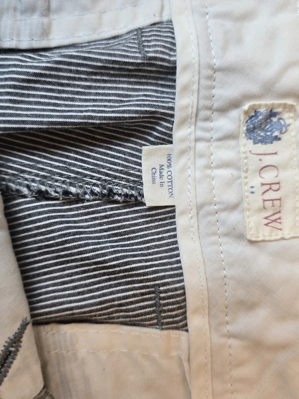 J. Crew White Shirt with Black Pinstripes Interior